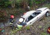 Nowy Sącz ulica Biegonicka-samochód osobowy wypadł z drogi