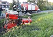 Znów przewrócił się ciągnik