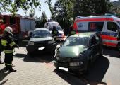 Zderzenie samochodów w Chełmcu na ulicy  Marcinkowickiej