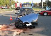 Kolizja samochodów w Nowym Sączu przy ulicy Sucharskiego