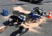 Nowy Sącz, ul. Krakowska-zderzenie samochodu osobowego i motocykla