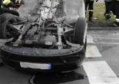Nowy Sącz, ul. Piłsudskiego – zderzenie dwóch samochodów osobowych