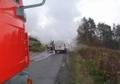 Nowy Sącz, ul. Gospodarska - pożar samochodu osobowego