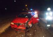 Nowy Sącz, ul. Bielowicka –samochód uderzył w słup elektryczny