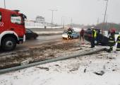 Nowy Sącz, Aleje Piłsudskiego - dachowanie samochodu osobowego