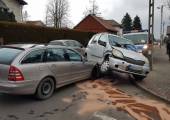 Nowy Sącz, ul. Paderewskiego - zderzenie dwóch samochodów osobowych