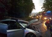 Nowy Sącz, ul. Tarnowska-samochód osobowy uderzył w słup
