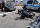 Chełmiec, ul. Krakowska – zderzenie samochodu osobowego i motocykla