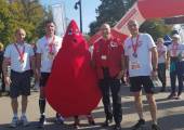 Udział sądeckich strażaków krwiodawców w 5.KrwioBIEGU w  Krakowie