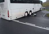 Przysietnica-autobus utknął przed przejazdem kolejowym