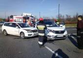 Nowy Sącz, Aleja Józefa Piłsudskiego - zderzenie dwóch samochodów osobowych