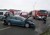 Nowy Sącz, Aleja Józefa Piłsudskiego - zderzenie dwóch samochodów osobowych