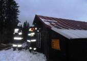 Mochnaczka Niżna- pożar drewnianego garażu