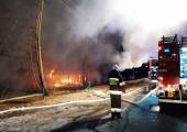 Łabowiec – pożar budynków gospodarczych