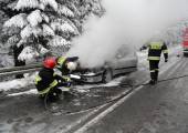 Pożar samochodu osobowego w Bereście