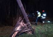 Nowy Sącz, ul. Lwowska- samochód osobowy wypadł z drogi
