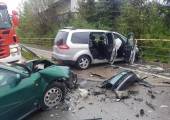 Nowy Sącz, ul. Lwowska- zderzenie trzech  samochodów osobowych 