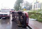 Nowy Sącz, ul. Nawojowska-samochód osobowy wypadł z drogi