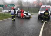 Krzyżówka-zderzenie samochodów osobowego i ciężarowego