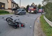 Cieniawa- zderzenie samochodu osobowego i motocykla