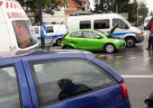 Nowy Sącz, ul. Nawojowska- zderzenie dwóch samochodów osobowych