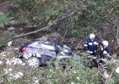 Przysietnica- samochód osobowy wypadł z drogi