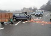 Zderzenie samochodów na ulicy Tarnowskiej w Nowym Sączu