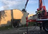 Wielopole- pożar hali magazynowo produkcyjnej