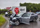 Nowy Sącz, ul. Bolesława Prusa-zderzenie samochodu osobowego i dostawczego