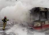 Nowy Sącz, ul. Stanisława Wyspiańskiego – pożar autobusów