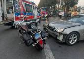 Nowy Sącz, ul. Tarnowska - zderzenie samochodu osobowego i motocykla