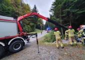Krynica-Zdrój, ul. Pułaskiego- dachowanie samochodu osobowego