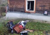 Stróże - pożar drewnianego budynku mieszkalnego