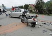 Klęczany-czołowe zderzenie samochodu osobowego i skutera