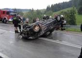 W Nowej Wsi dachował samochód osobowy