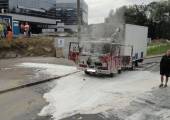 Nowy Sącz ulica Tarnowska – pożar samochodu dostawczego
