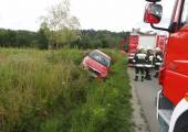 Nowy Sącz ulica Kamienna- samochód osobowy wypadł z drogi