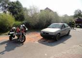 Łęka- zderzenie samochodu osobowego z motocyklem