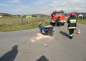 Łososina Dolna – Zderzenie samochodu osobowego i motocykla