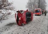 Mystków – samochód osobowy wypadł z drogi
