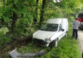 Nowy Sącz ulica Witosa-samochód wypadł z drogi