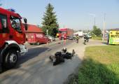 Nowy Sącz ulica Krakowska – zderzenie samochodu i motocykla
