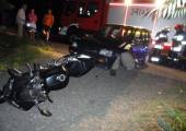 Chełmiec ulica Papieska – zderzenie samochodu osobowego i motocykla